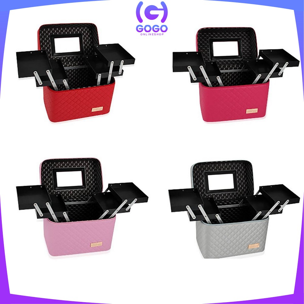 GOGO-K1 BOX MAKE UP/Kotak Kosmetik/Beauty Case/Tas Kosmetik/Make Up Case/ WATERPROOF/Koper Makeup