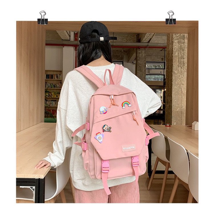 BJ14778 - BLACK/BLUE/GREEN/PINK/WHITE - TAS RANSEL SEKOLAH WANITA FASHION IMPORT MODIS ELEGAN TERMURAH TERLARIS TERBARU BAGSTORE JAKARTA TAS BATAM EL4778