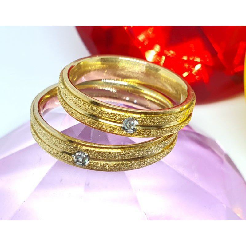 Cincin titanium emas pasir Kualitas super cincin couple cincin cowok cincin cewek
