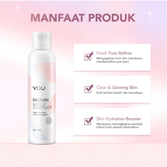 YOU Dazzling Glow Up Toner | Mencerahkan Melembapkan Skin Care Brightening + Hyaluronic Acid Niacinamide