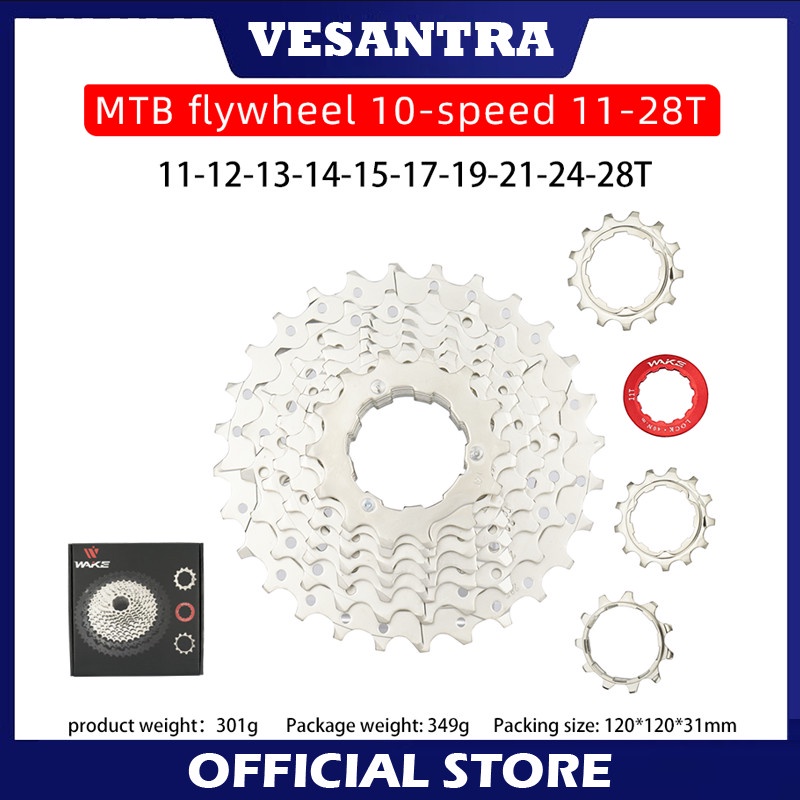 Wake Sprocket 10 Speed 11-28T Gear Cassette Sepeda Lipat MTB Roadbike