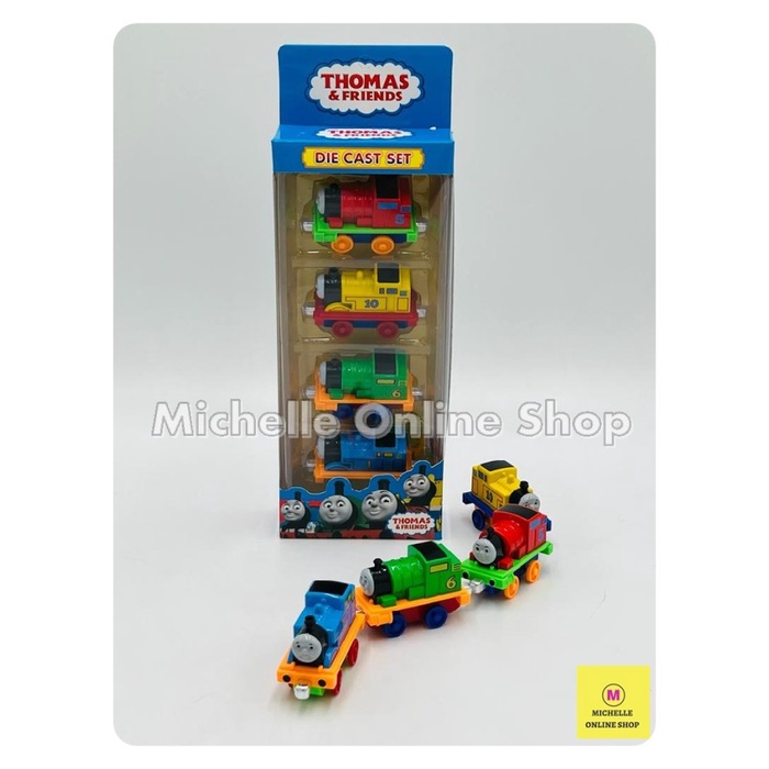 Kereta Track Mainan Kereta Thomas Magnet Diecast Isi 4Pcs Mainan Kereta Api Thomas