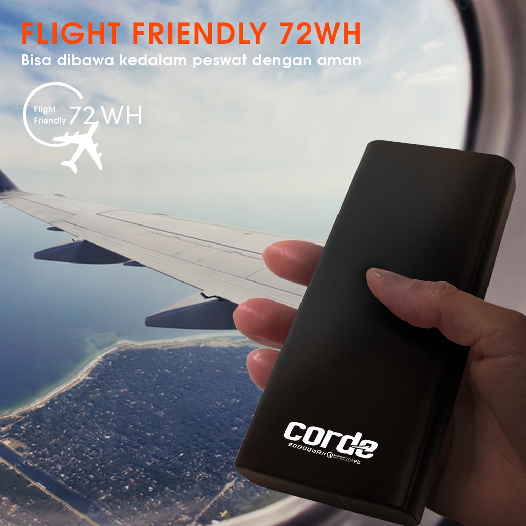 CORDE Swift20 POWERBANK 20000mAh Fast Charging 22.5W PD+QC3.0