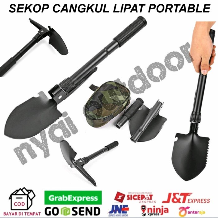 Cangkul Sekop Cangkul Pacul Mini Sekop Lipat Camping Hiking