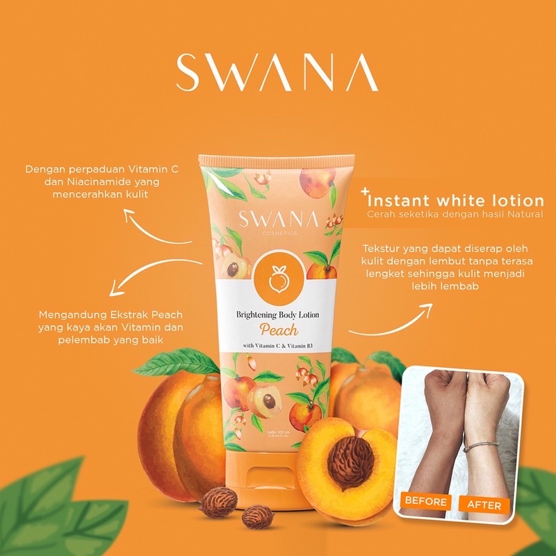 Swana Brightening Body Lotion Peach &amp; Pomegranate 100ml