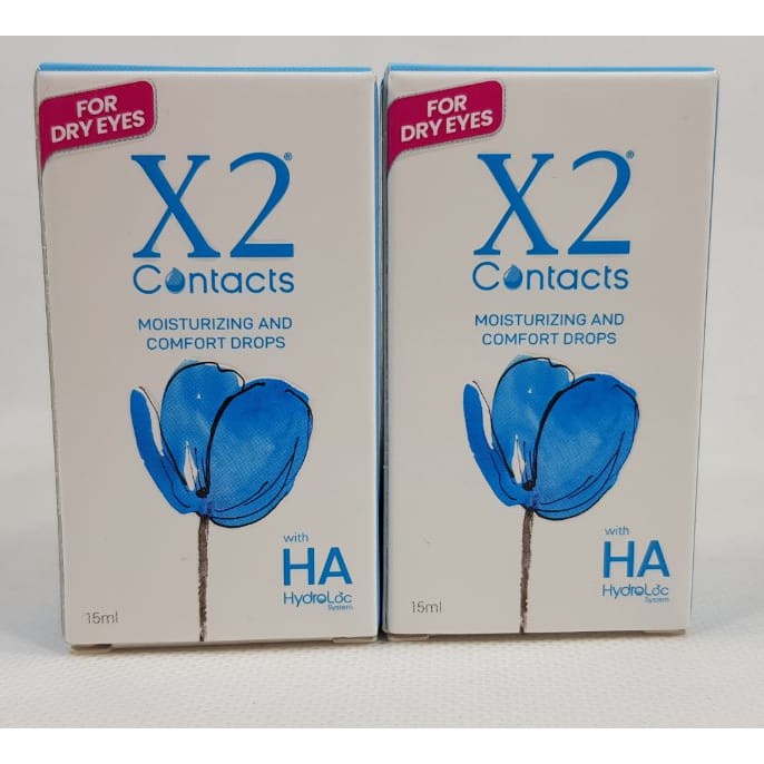 Tetes Mata X2 Contact For DRY EYES 15mL Moisturizing Comfort HA Hydroloc System / Pelembap Softlens