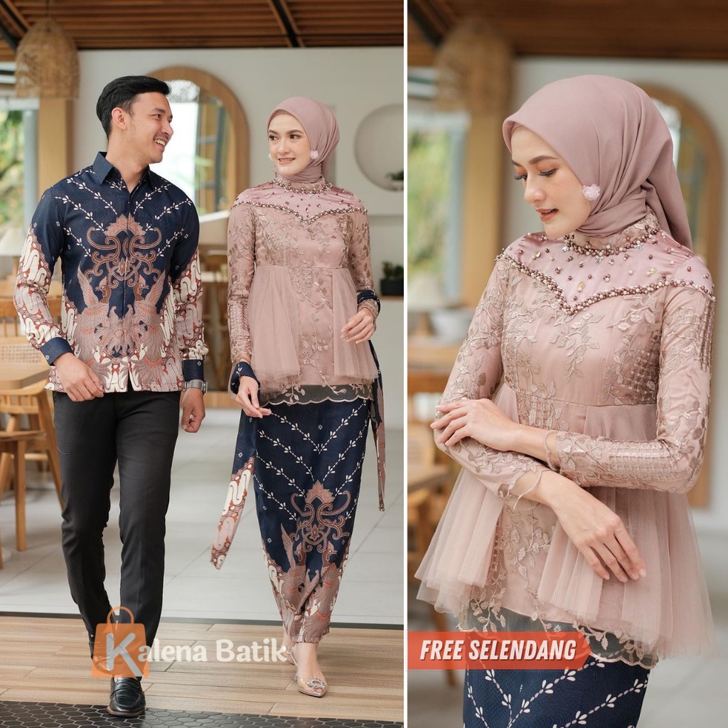 Kebaya Couple Amera Series Kebaya Batik Couple Terbaru Lamaran Wisuda Kondangan Tunangan Modern