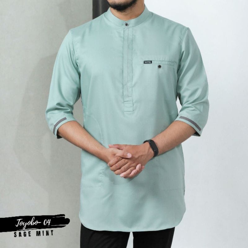 koko kurta lengan 3/4 bahan sage