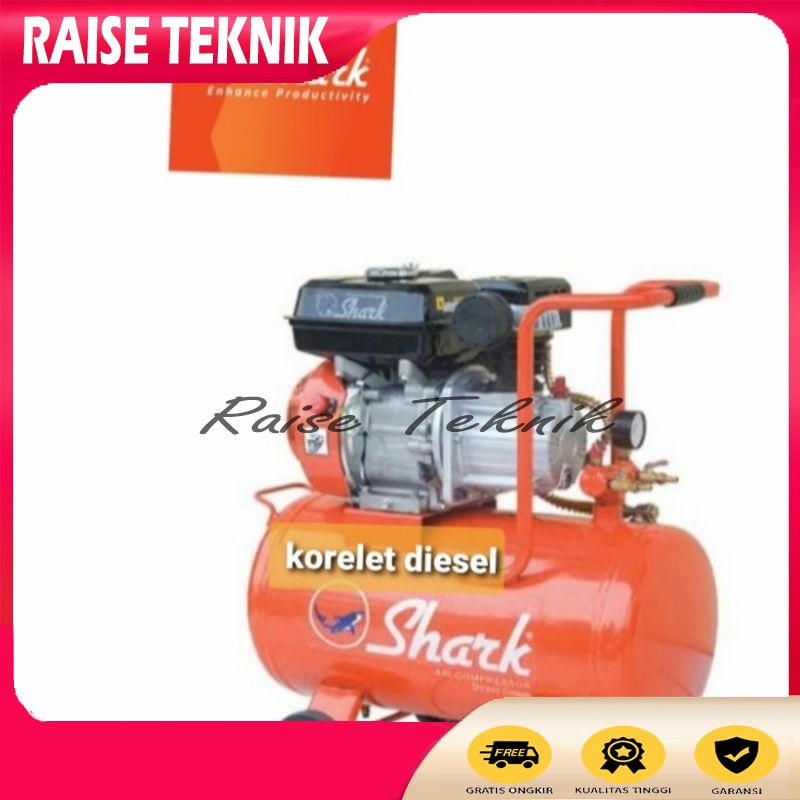 KOMPRESOR ANGIN PORTABLE MESIN BENSIN 1HP SHARK EZ-1035
