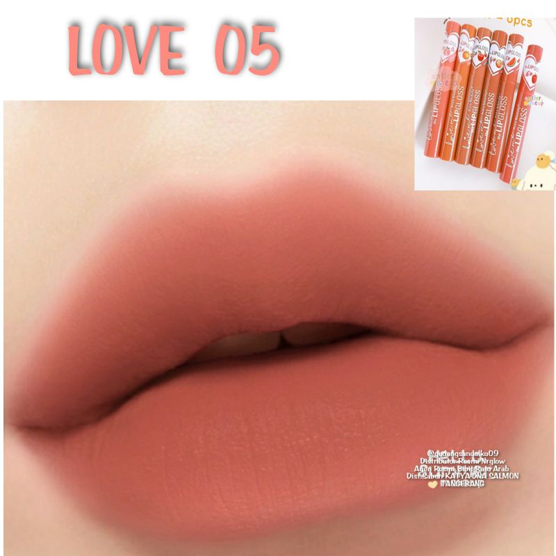 LIPSTIK WATERPROOF - LIPGLOS - LIPSTIK TAHAN LAMA DAN RINGAN - LML 1044-Love 05