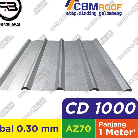 CBMROOF CD 1000 Atap Galvalume/Zincalume/Spandek - Tebal 0.30 mm