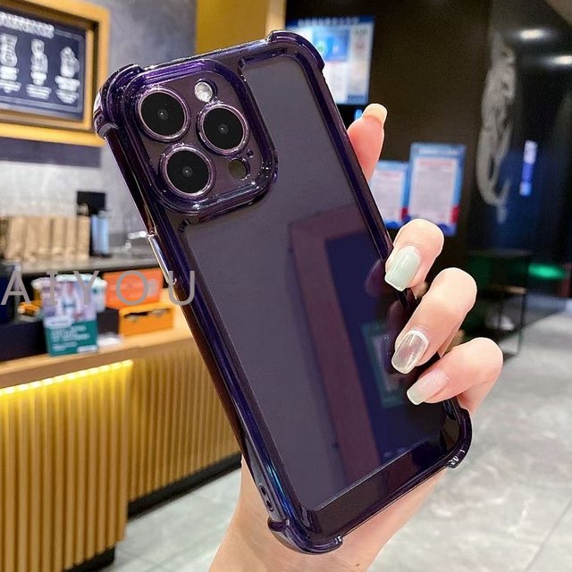 Hard Case Transparan Anti Jatuh Untuk iPhone 14 Pro Max 13 12 11 Pro Max 14 Plus X XR Xs Max ip14