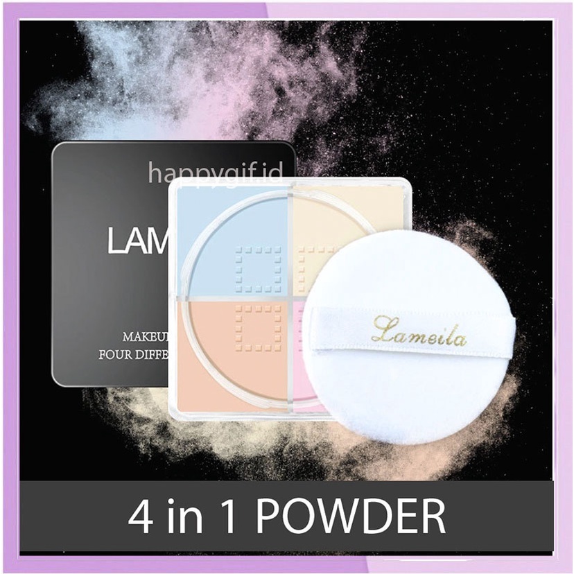 LAMEILA Bedak 4 Color Loose Setting Powder  and Brightening Powder  Pengontrol Minyak LA194
