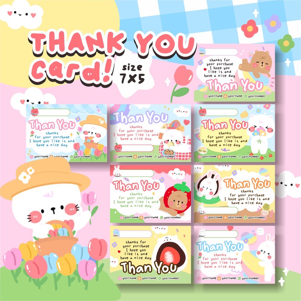 

THANKYOU CARD PICNIC EDITION • KARTU TERIMAKASIH • CARD AESTHETIC • THANKYOU CARD KOREAN DESAIN • CUTE THANKYOU CARD • THANK YOU CARD • KOLAKALI