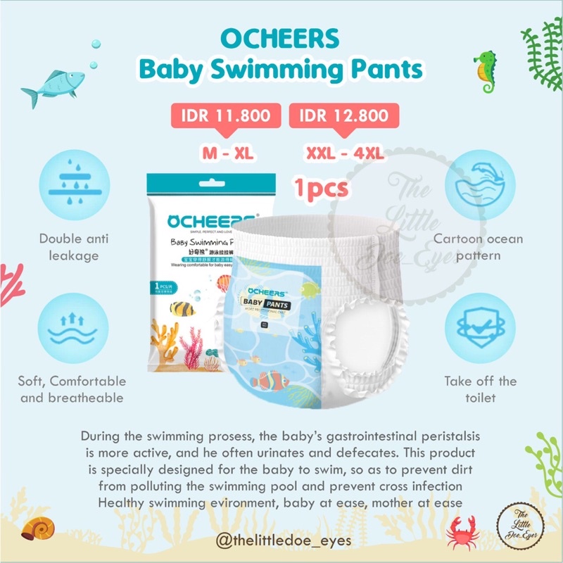 Ocheers Baby Swimming Pants - Celana Popok Renang Anak Bayi