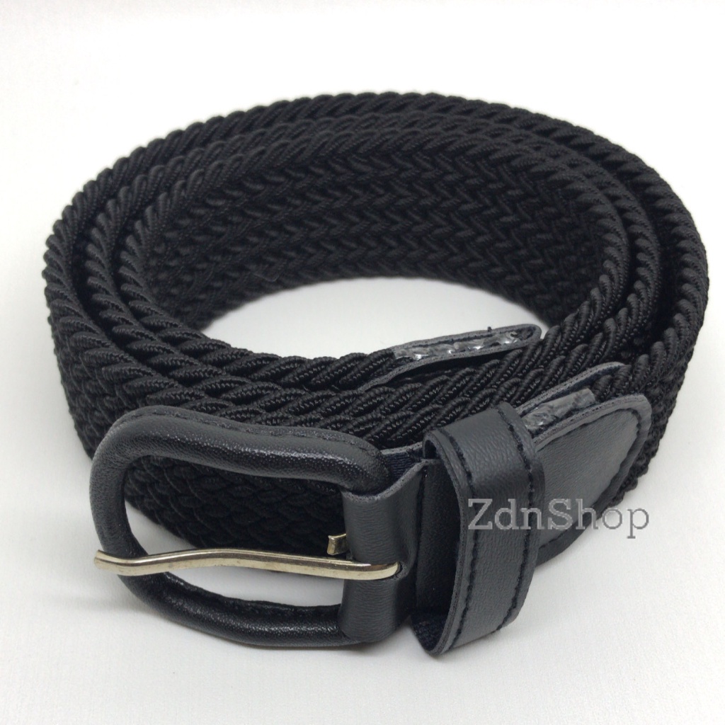Ikat Pinggang/Gesper/Sabuk Textan Karet Lebar Melar Hitam