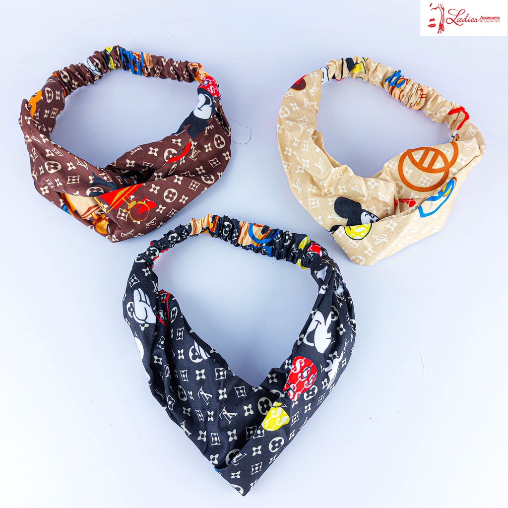 Bandana Kain Simpul Motif Huruf dan Karakter/Bando (BB 02)