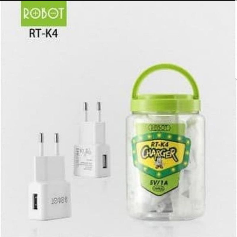 BATOK CHARGER ROBOT RT K4 (1 TOPLES ISI 35 PC) - FAST CHARGING ROBOT RT-K4 WHITE - KEPALA CAS ROBOT 