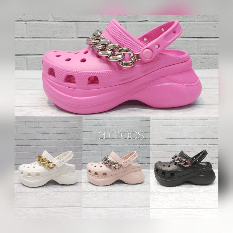 Crocs classic bae clog chain embellisshed platform / Crocs Bae Clog platform rante / Sandal