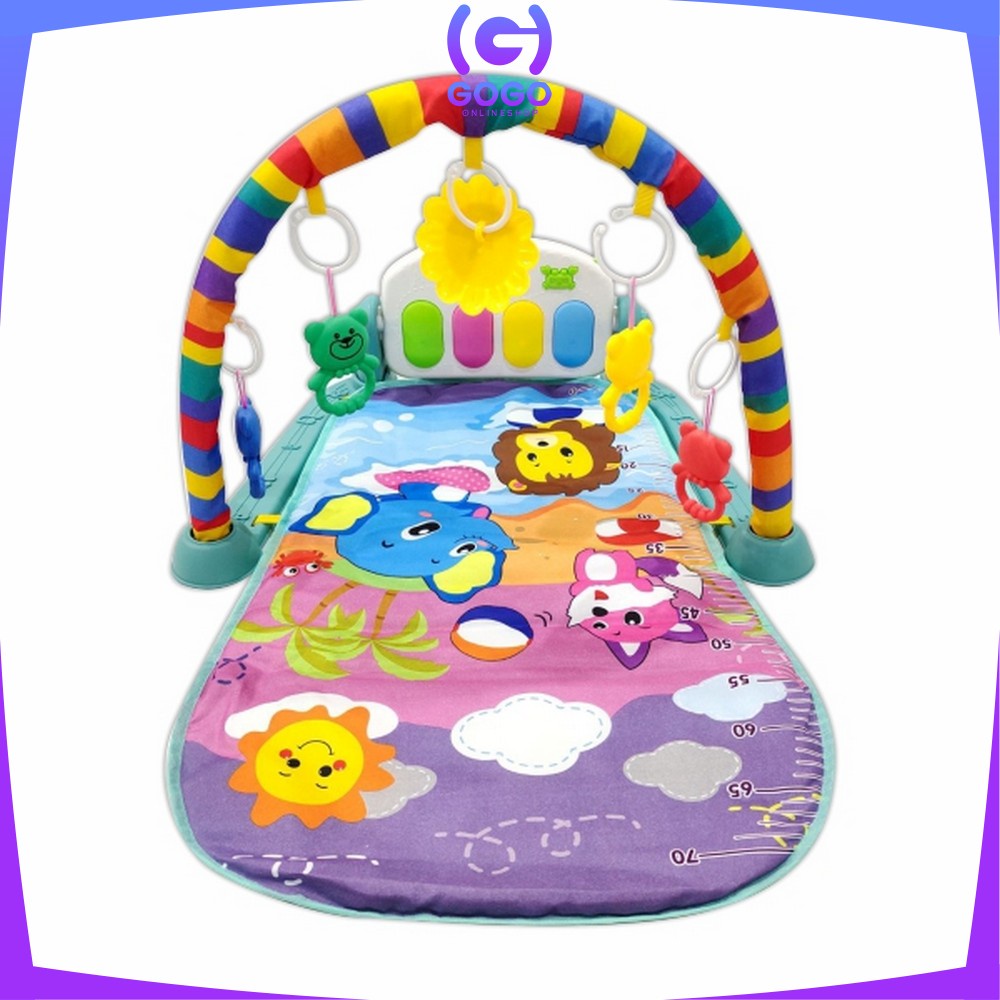 GOGO-M15-16 Baby Play Gym Mainan Anak Bayi Rattle &amp; Piano Playmat Matras / Kasur Bayi Playgym Musical