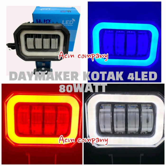 Lampu Tembak Daymaker CWL 4 Mata Led 80w HJG / Daymaker 4 Lensa Led