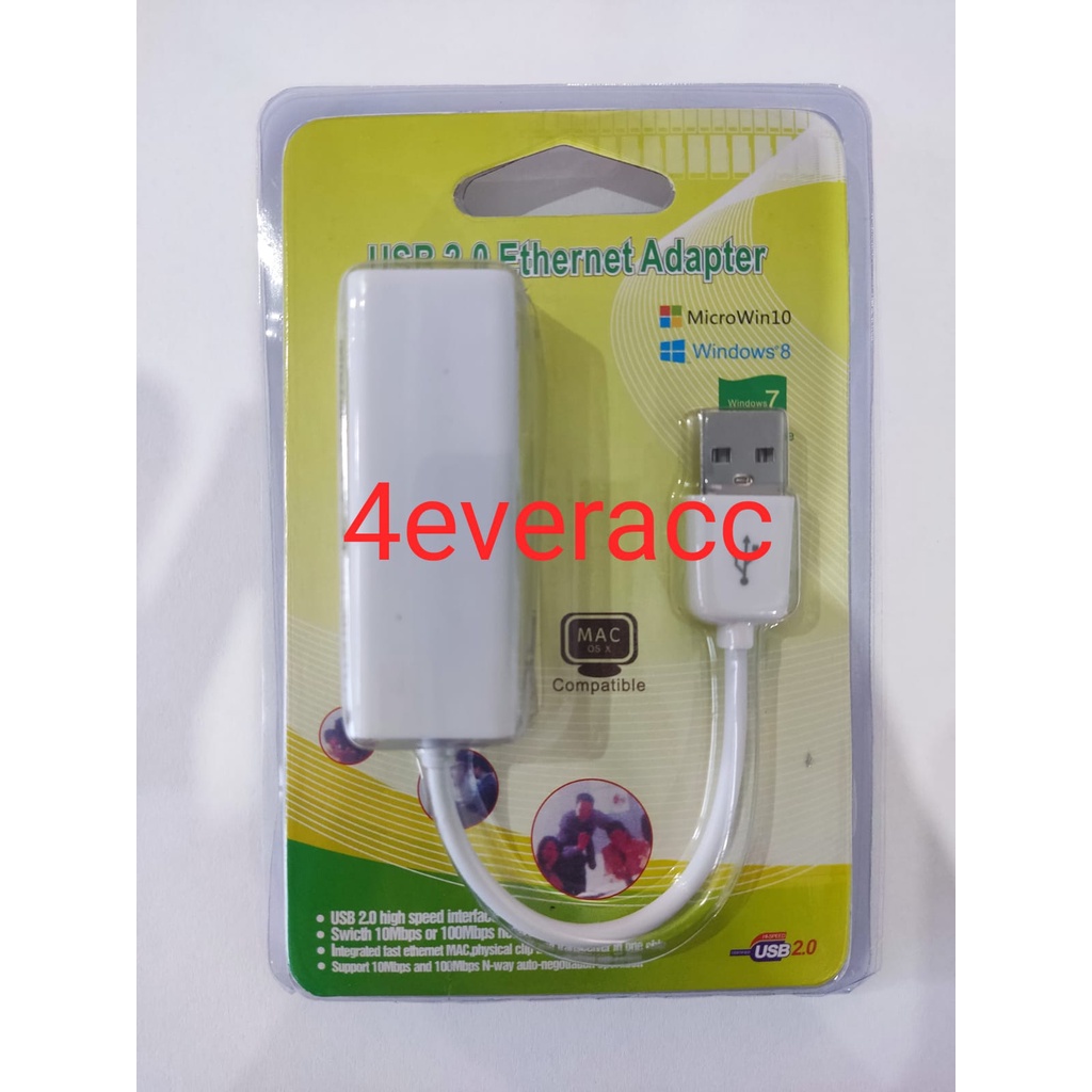 USB to Ethernet Adapter (USB LAN) - for All Windows Notebook, Apple No