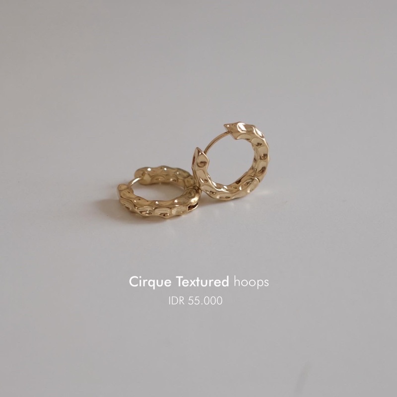 Ark.co - Cirque (basic ; textured) Hoops Earrings anting lingkaran simple minimalis