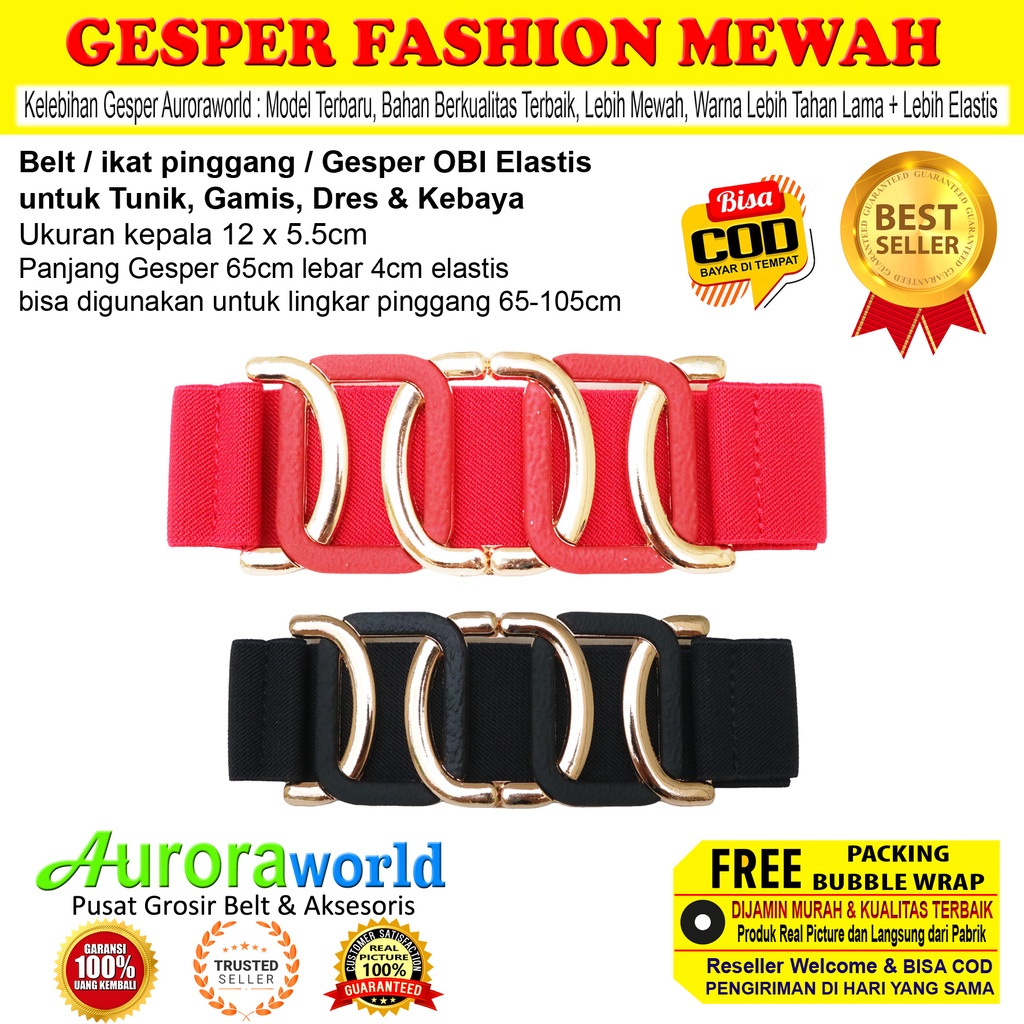 AURORAWORLD GESPER CEWEK OBI KARET UNTUK DRESS GAMIS TUNIK IKAT PINGGANG WANITA FASHION HIJAB TUNIK BELT KARET ELASTIS PEREMPUAN TERMURAH TERLARIS bisa COD