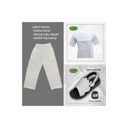 PAKET HEMAT 3 in 1 dapet sandal-celana-kaos oblong