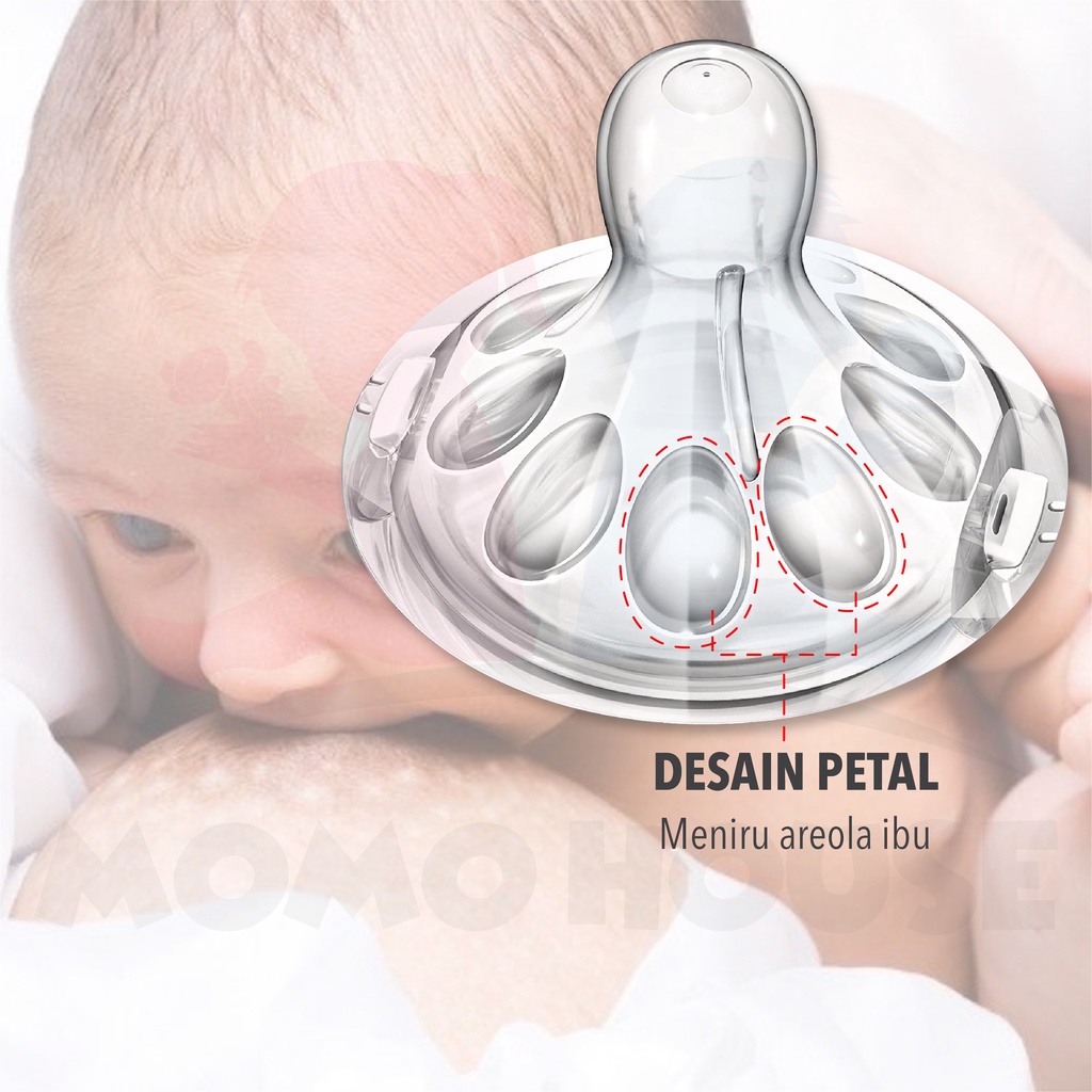 MOMO HOUSE Dot Botol Bayi Dot Nipple Silikon Teat Puting DOT Silikon Puting Dot Botol Bayi Leher Lebar Kompatibel Untuk Advent
