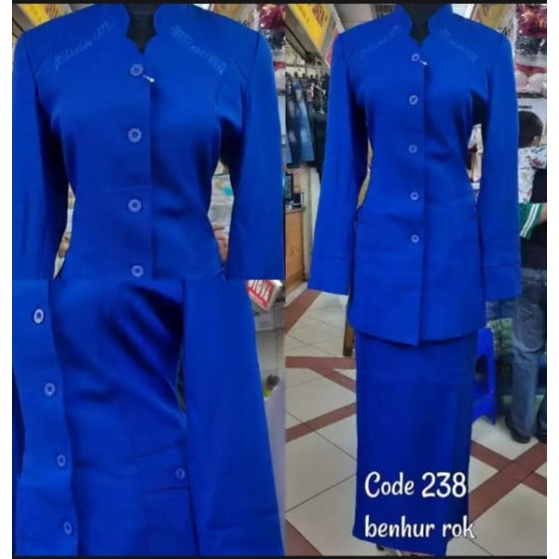 Setelan Blazer Wanita Warna Benhur /Biru Elektrik Seragam Kerja 238
