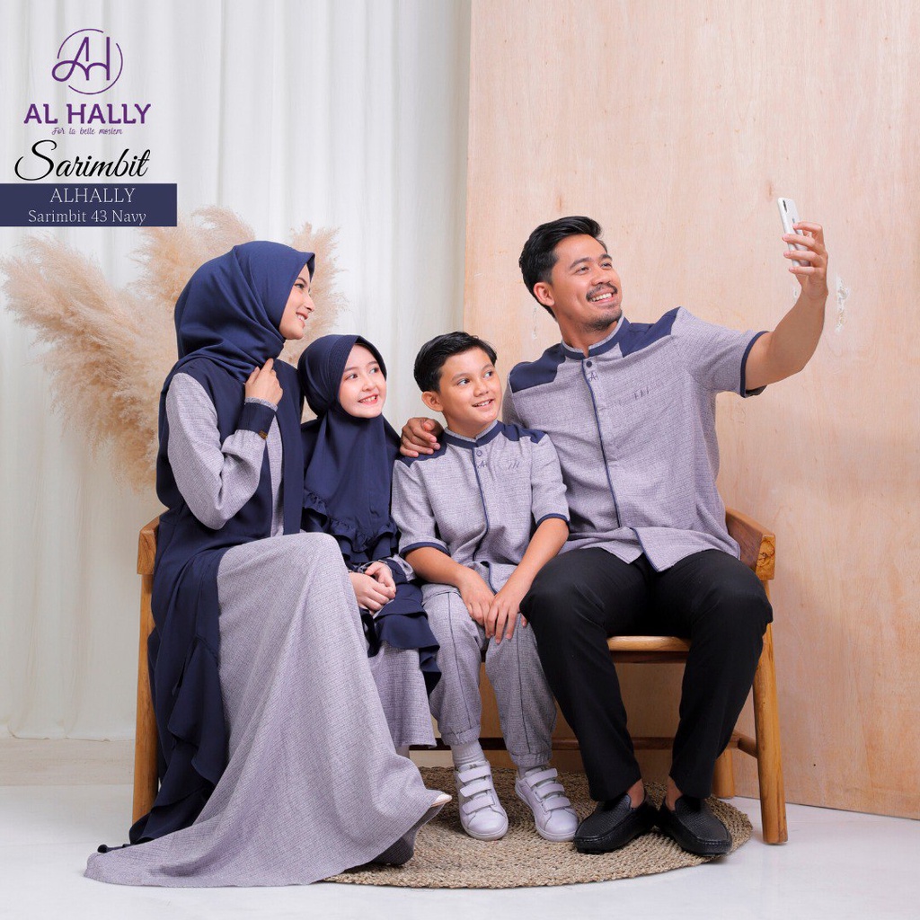 Sarimbit Keluarga ALHALLY SARIMBIT 43 NAVY || SAFIRA - SYAFI [COD]