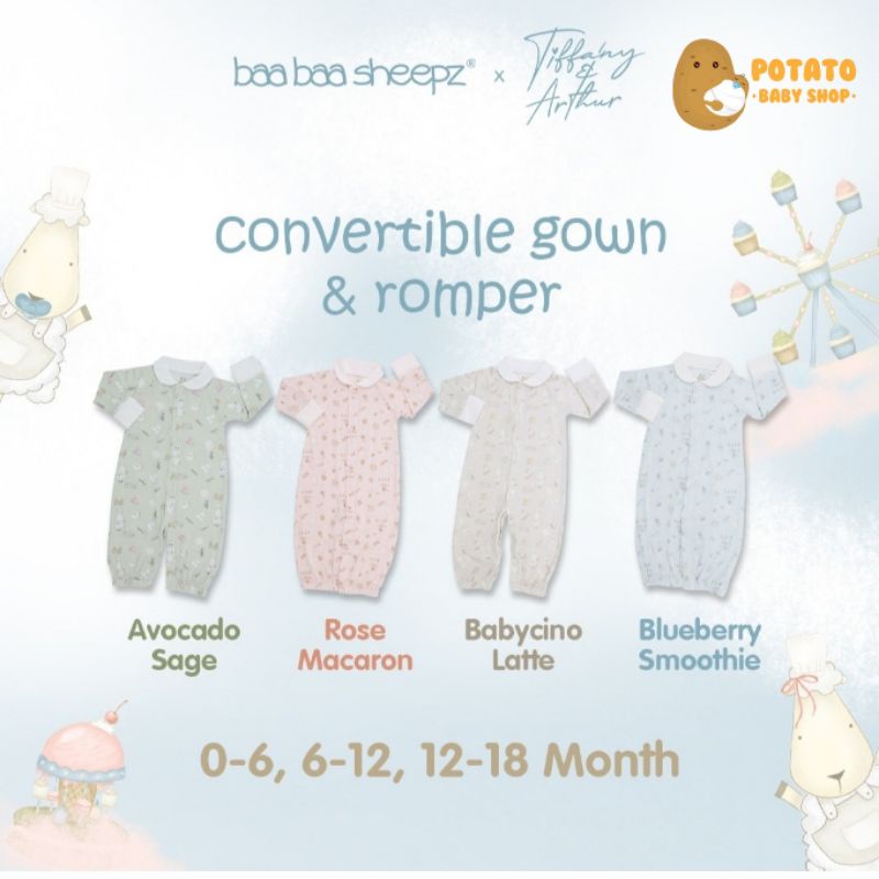 Baabaasheepz Convertible Gown &amp; Romper X Tiffany Arthur - Romper Gaun Baabaasheepz