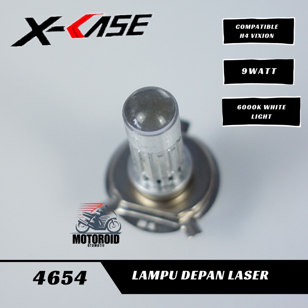 LAMPU DEPAN LASER XCASE MOTOR VIXION KAKI H4 SUPER TERANG LAMPU MOTOR 3 KAKI UNIVERSAL