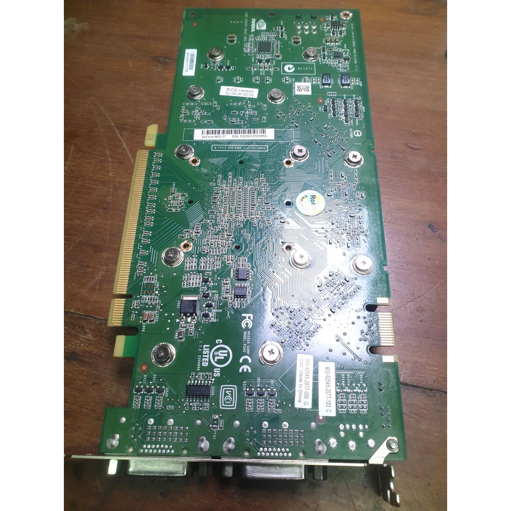 VGA CARD NVIDIA GEFORCE 9600 GT Memory Size     512 MB