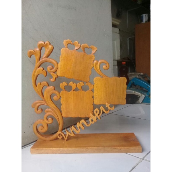 bingkai photo ukiran kayu 2R bisa request nama
