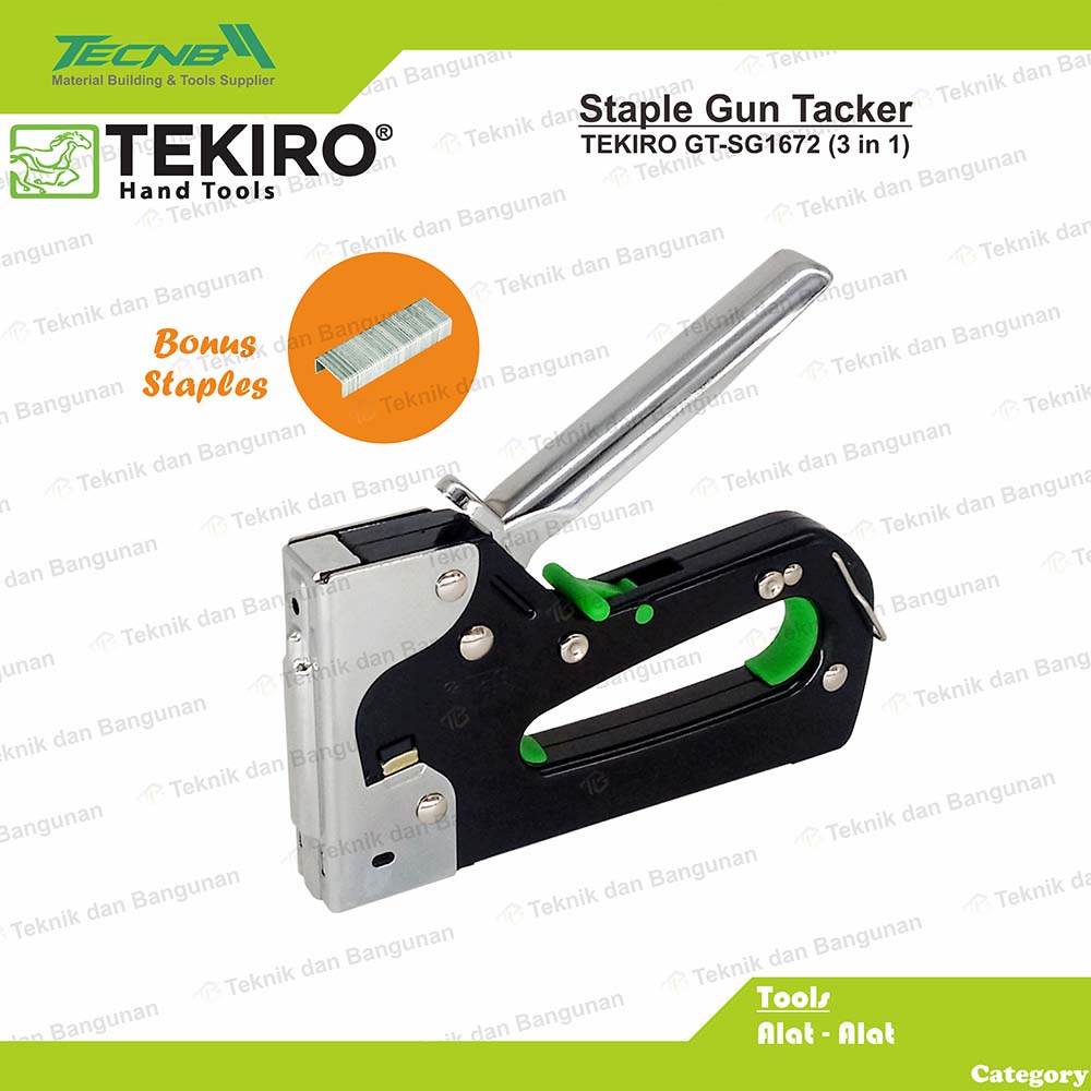 

Staples Staple Hand Gun Tacker Hekter Tembak TEKIRO GT-SG1672 3 in 1