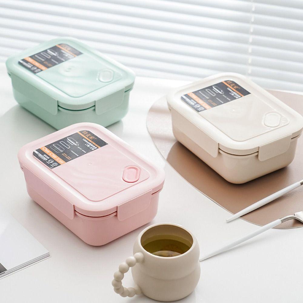 SOLIGHTER Lunch Box Microwavable for Students Office Workers With Spoon Food Containers