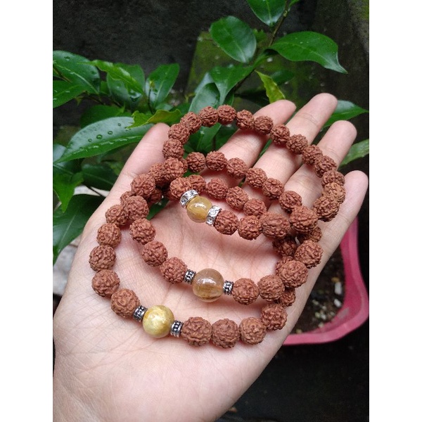 Gelang Rudraksa + batu rambut sedana