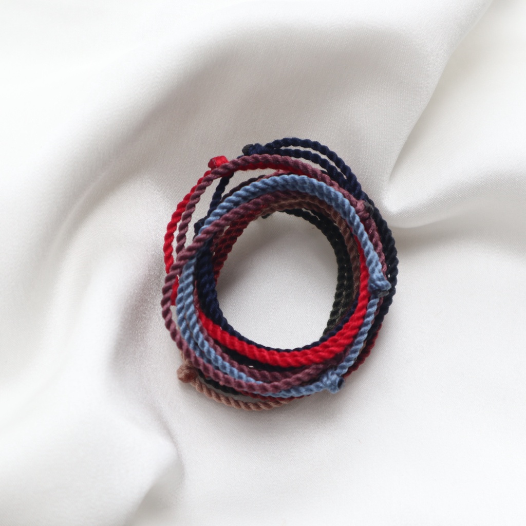 Gelang Polos Simple Model Slide Tali Katun Tebal 1,5mm Gelang Pria dan Gelang Wanita