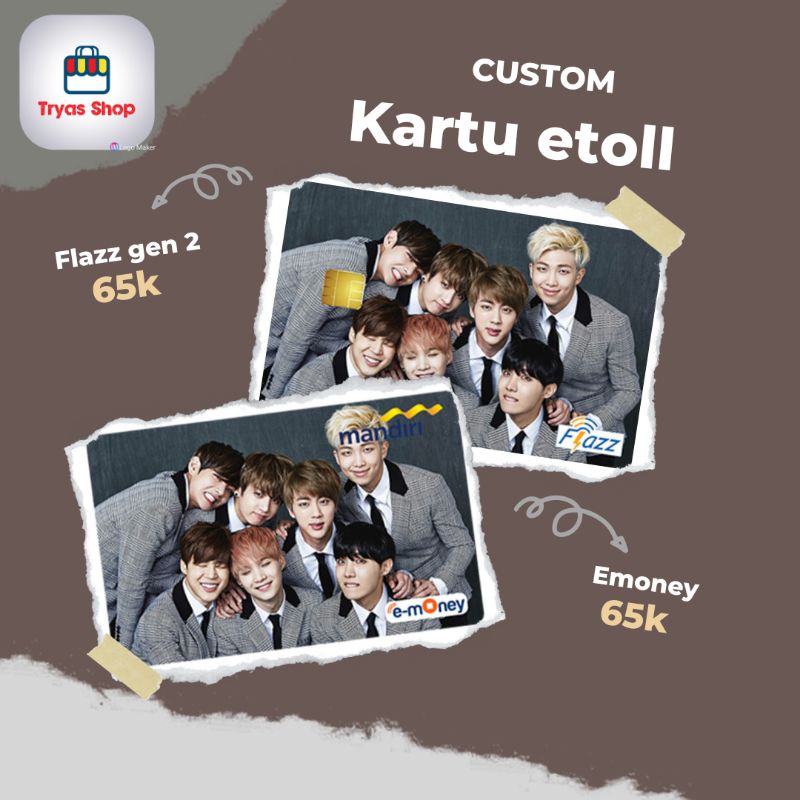 KARTU CUSTOM FLAZZ GEN 2 EMONEY BRIZZI E TOLL  ID CARD