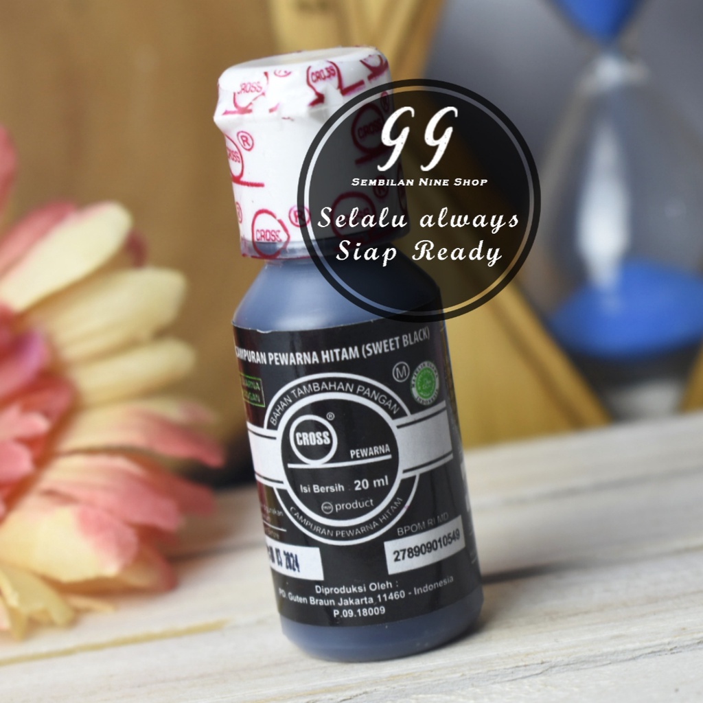 

CROSS SWEET BLACK Food Coloring Oil Base 20 ML Hitam Pewarna Makanan Edible Colours