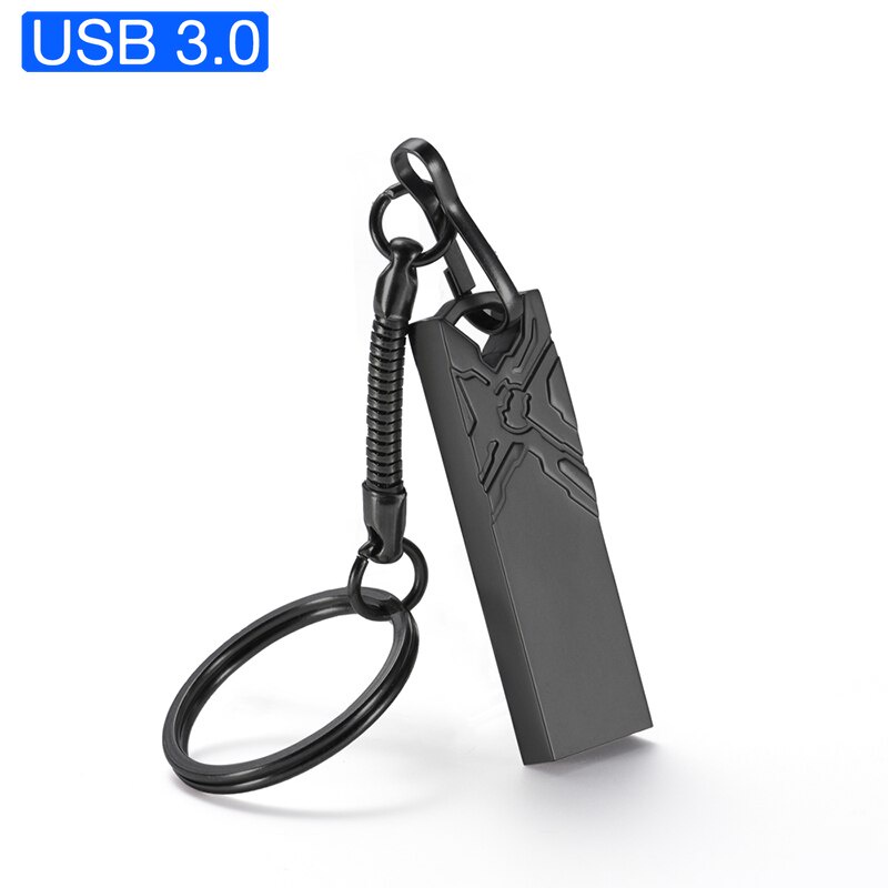 Flash Disk USB 3.0 Kecepatan Tinggi 2TB Bahan Metal Dengan Gantungan Kunci