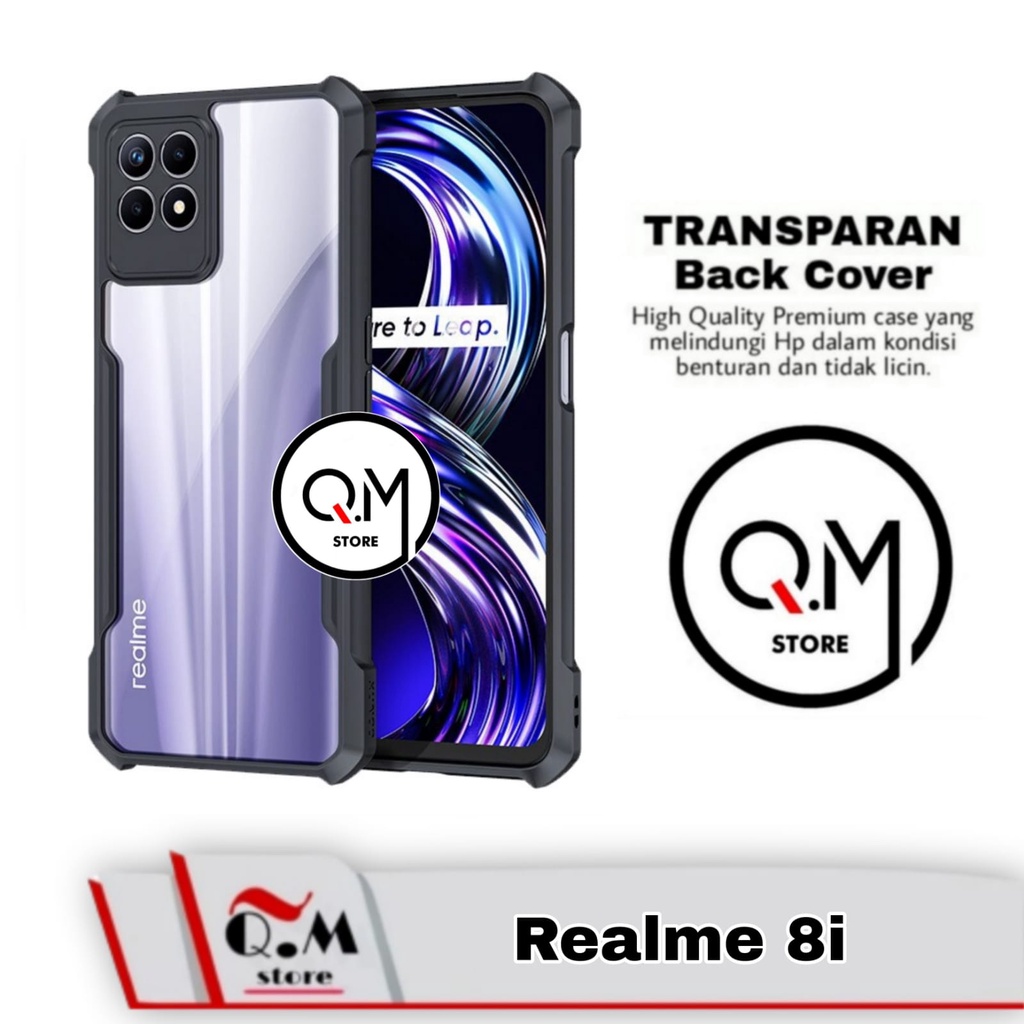 Case Realme 8i Shockproof Transparent Armor Casing Pelindung Back Cover