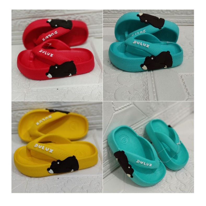 sandal jepit anak perempuan karakter bebek/panda size 24-29-8