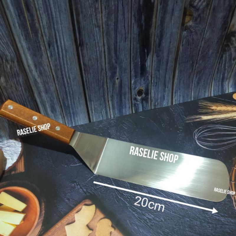 Spatula Bengkok Pisau Kape Scrapper Panjang Pizza Turner Teppanyaki