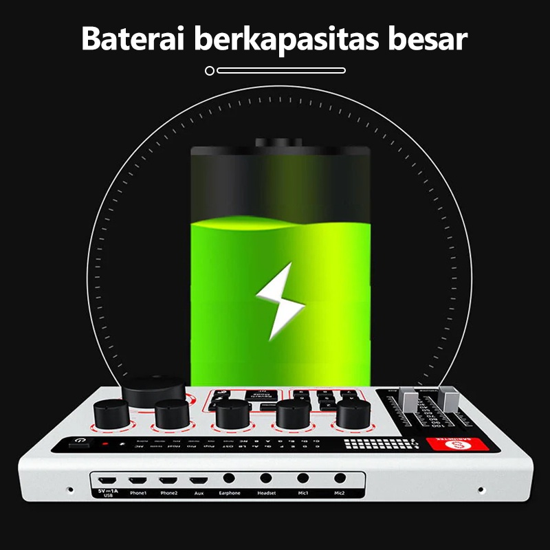 X60 SoundCard  Sound Card   Bluetooth compatible External Wireless DJ Mixer Pengurangan Kebisingan untuk Streaming Langsung Alat Peralatan