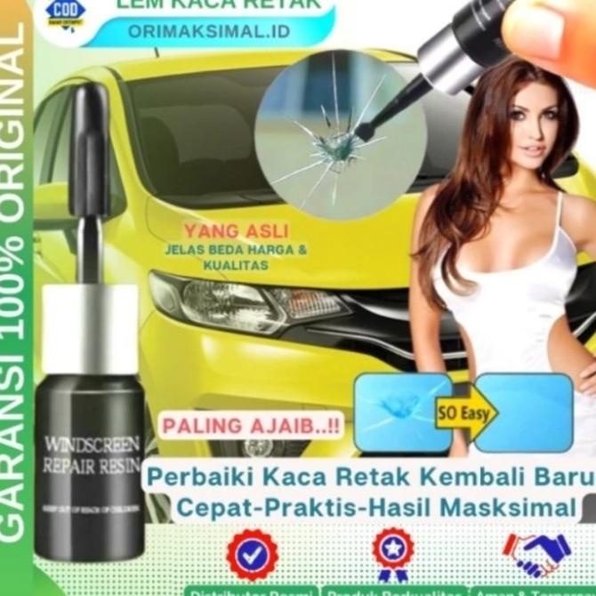 Jual LEM KACA MOBIL RETAk Original HITAM] Windshield Repair Kit Glass