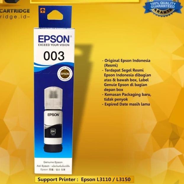 Tinta Epson 003 black Original Refill Ink Printer L3110 L3150 L 3110 - Hitam