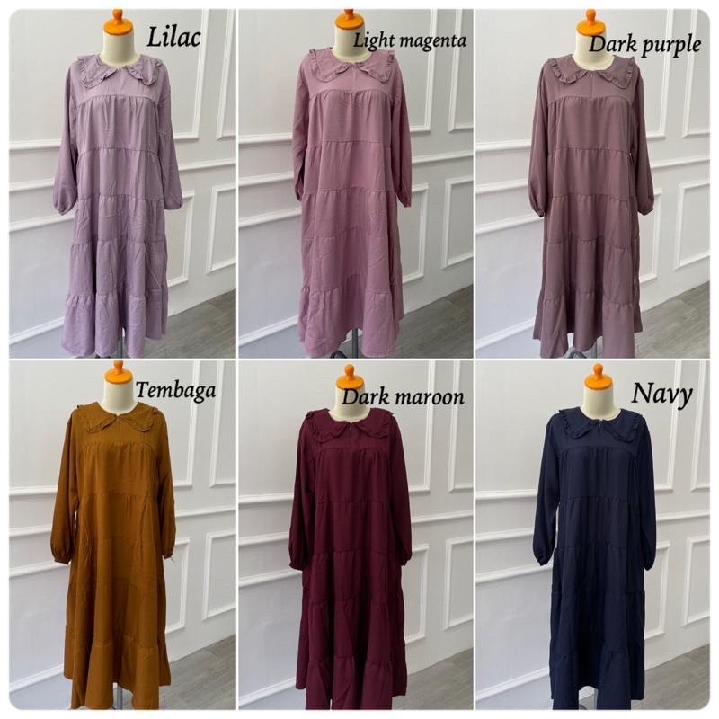 FLAS SALE LILY MIDI DRESS SHAKILA LONG TUNIK ALL SIZE FIT XXL JUMBO BUMIL MURAH GROSIR